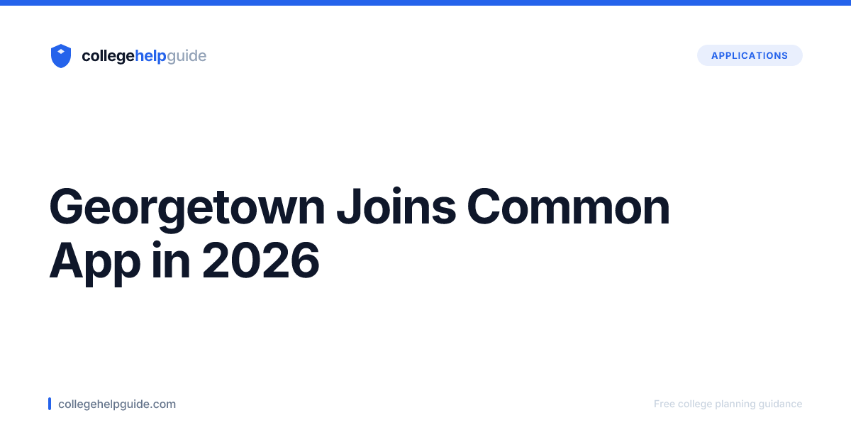Georgetown Joins Common App in 2026