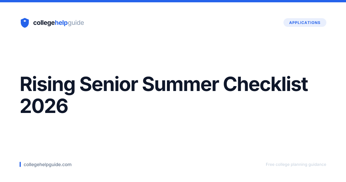 Rising Senior Summer Checklist 2026