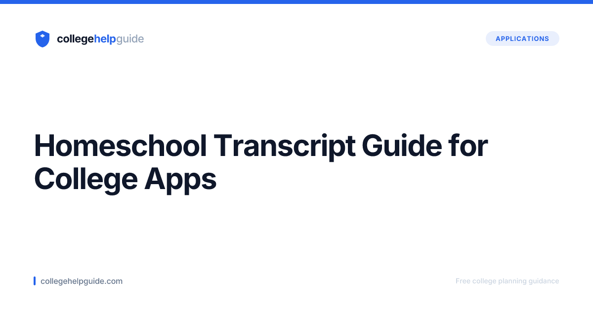 Homeschool Transcript Guide for College Apps | CHG