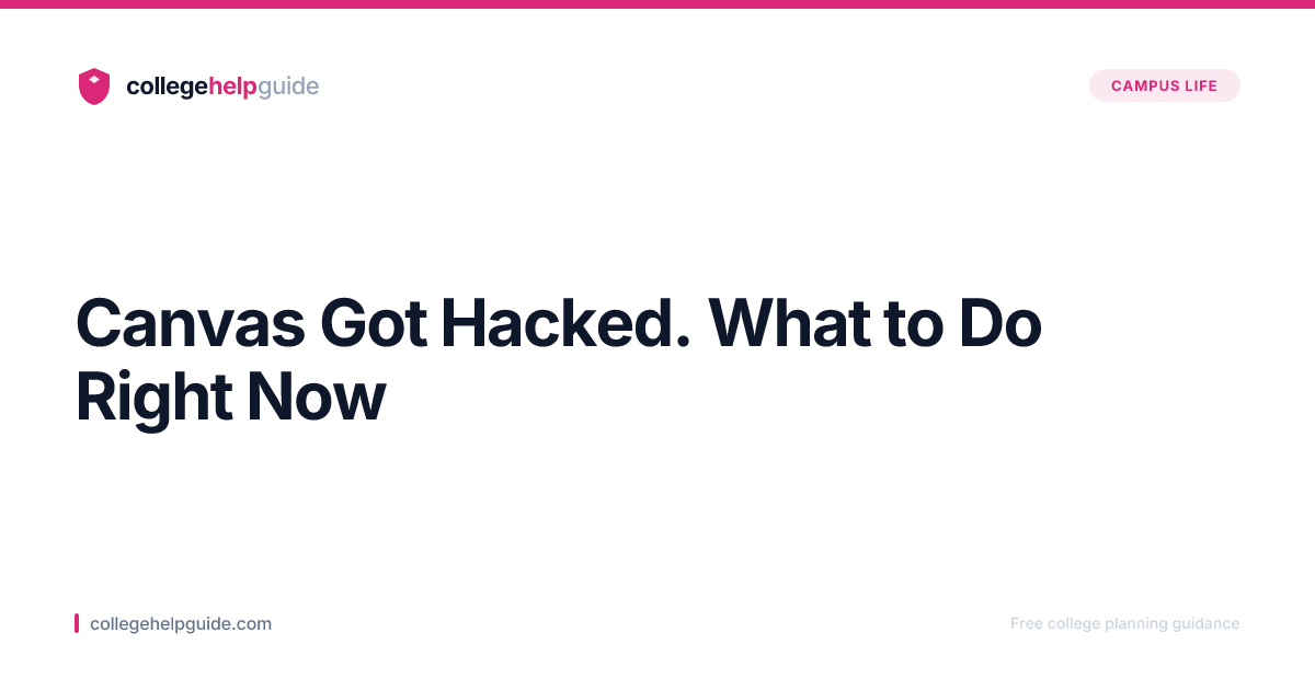 Canvas Got Hacked. What to Do Right Now