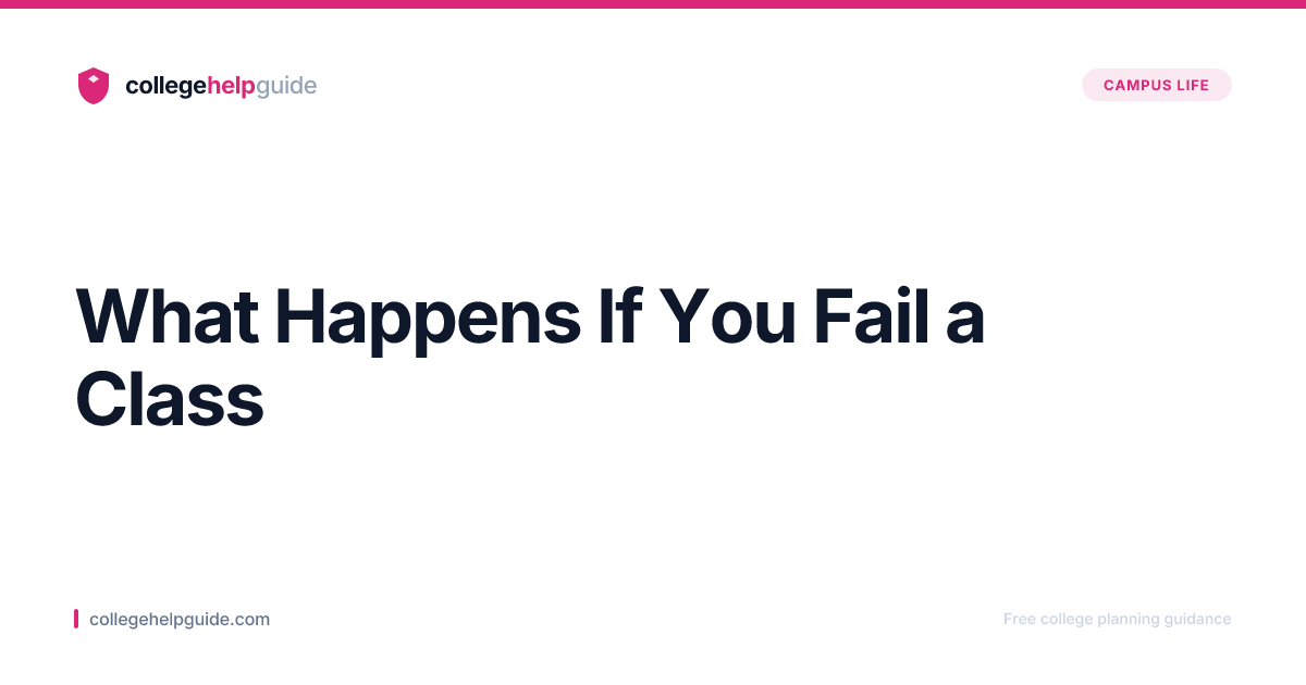 What Happens If You Fail a Class | CollegeHelpGuide