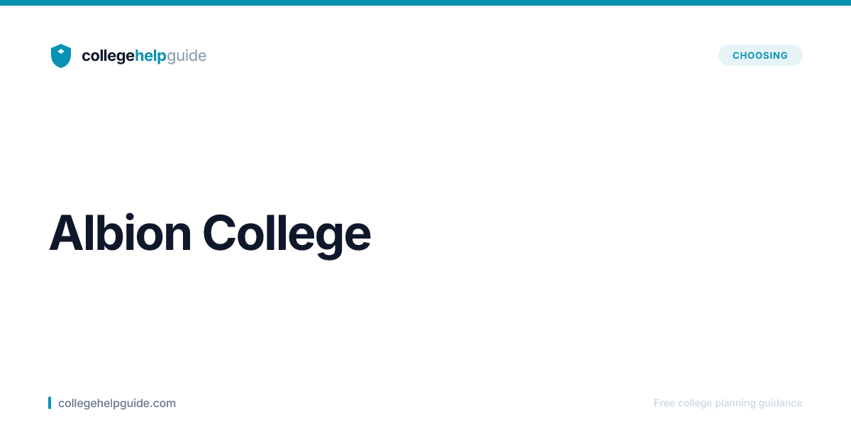Albion College | Cost & Admissions | CollegeHelpGuide