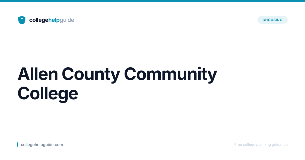 Allen County Community College | CollegeHelpGuide