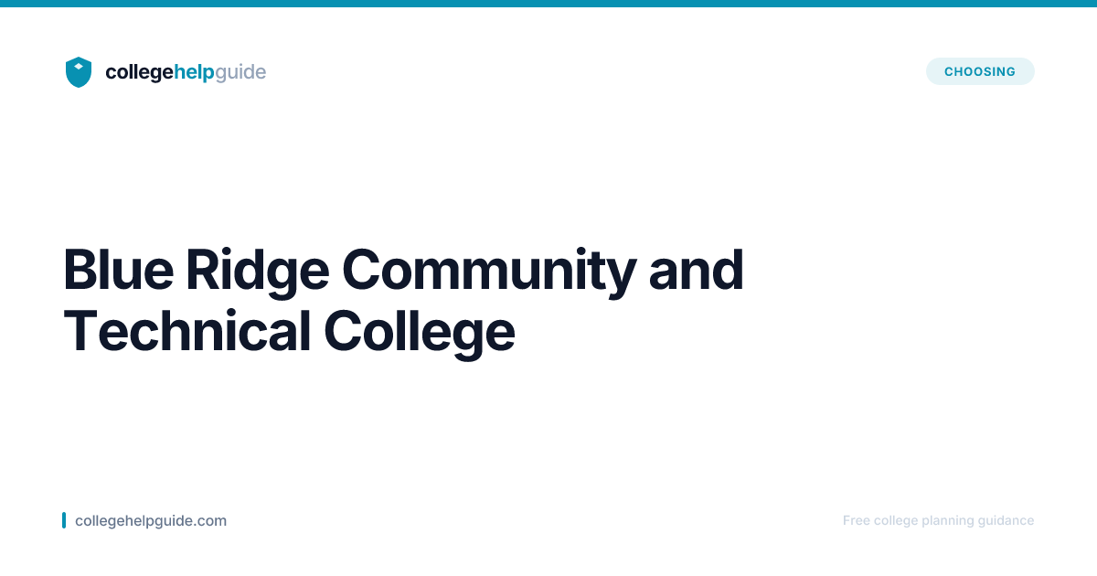 Blue Ridge Community and Technical College | CollegeHelpGuide