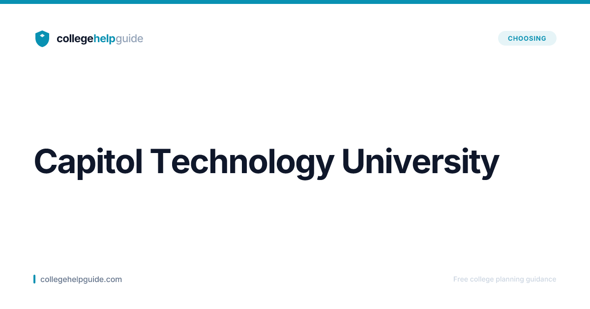Capitol Technology University | CollegeHelpGuide