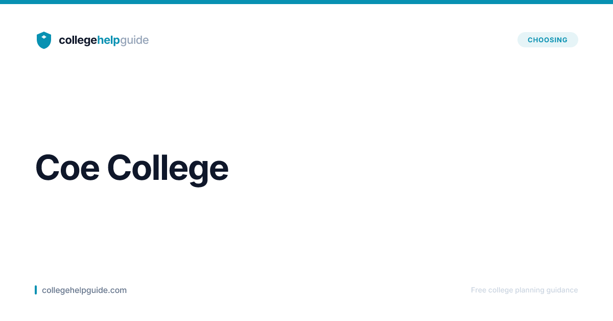 Coe College | Cost & Admissions | CollegeHelpGuide