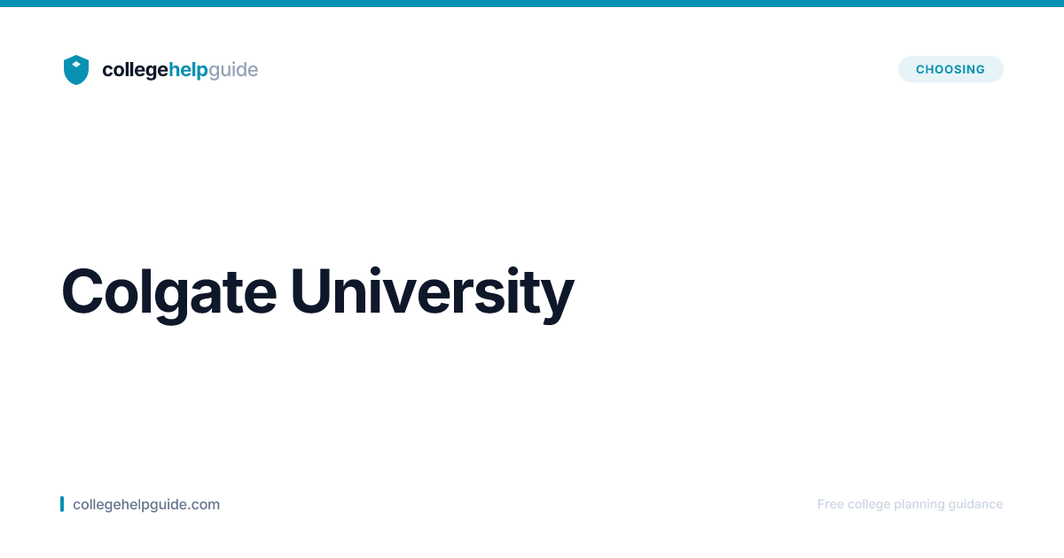 Colgate University | Cost & Admissions | CollegeHelpGuide
