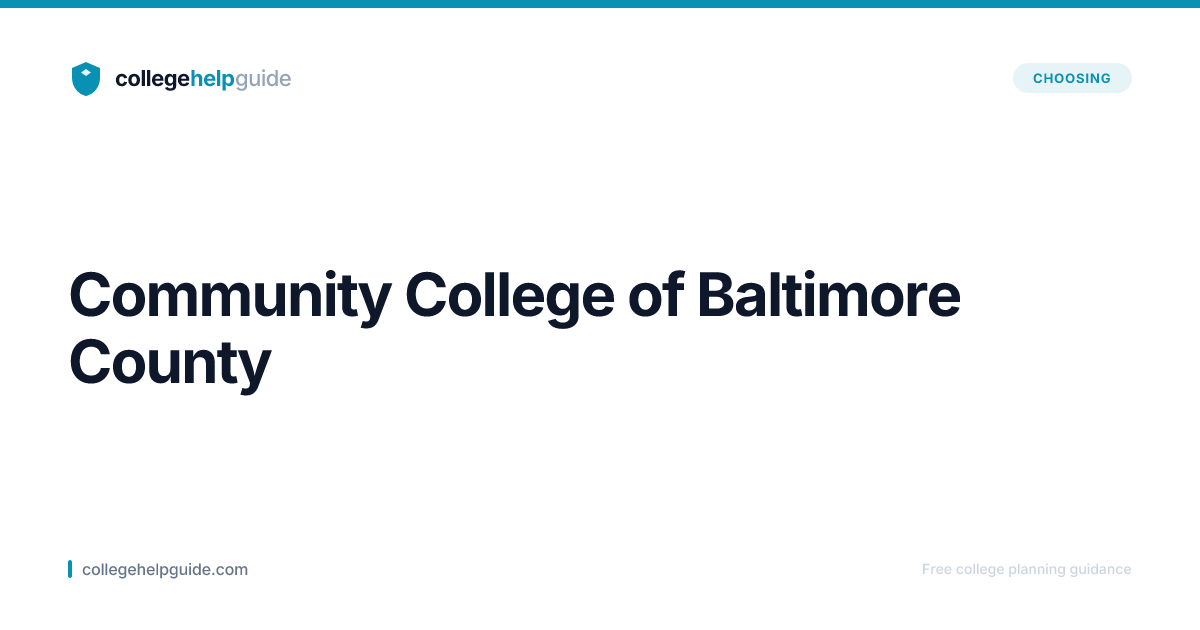 Community College of Baltimore County | CollegeHelpGuide