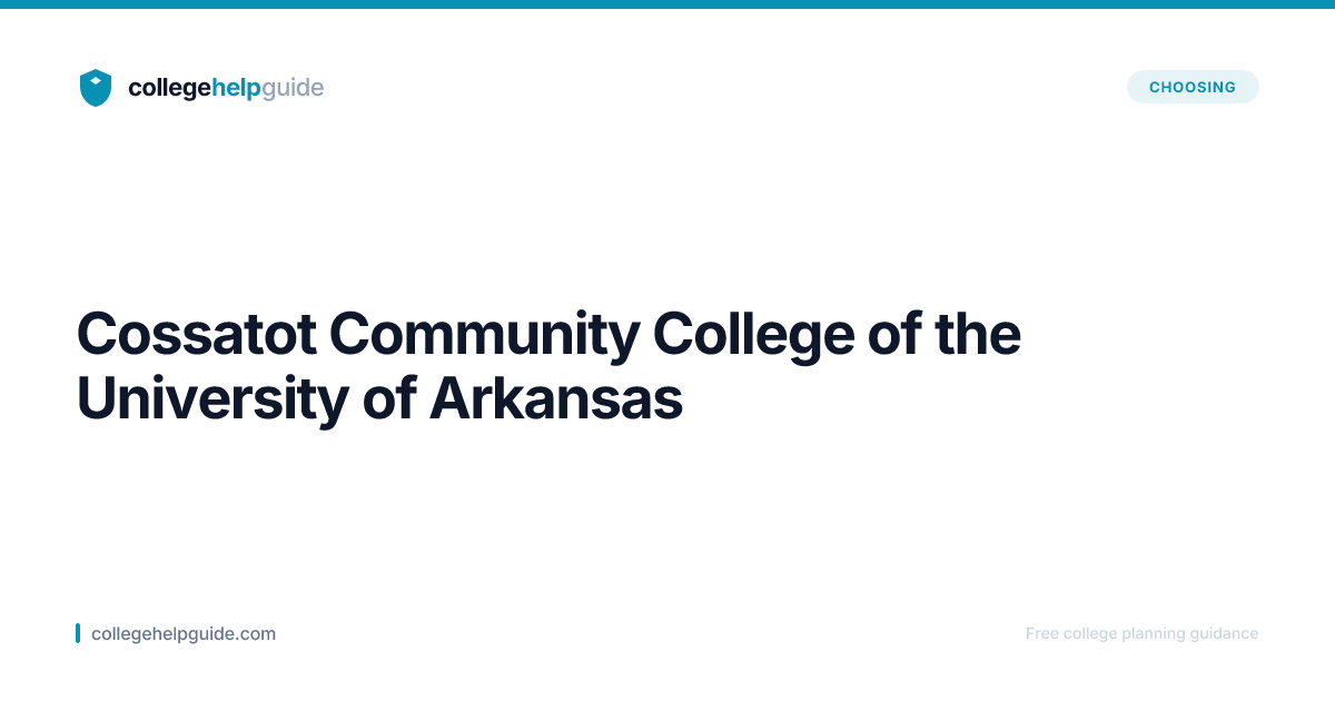 Cossatot Community College of the Unive... | CollegeHelpGuide