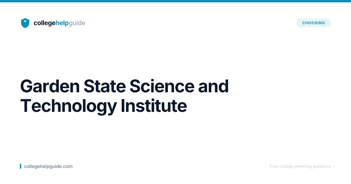 Garden State Science and Technology Ins... | CollegeHelpGuide