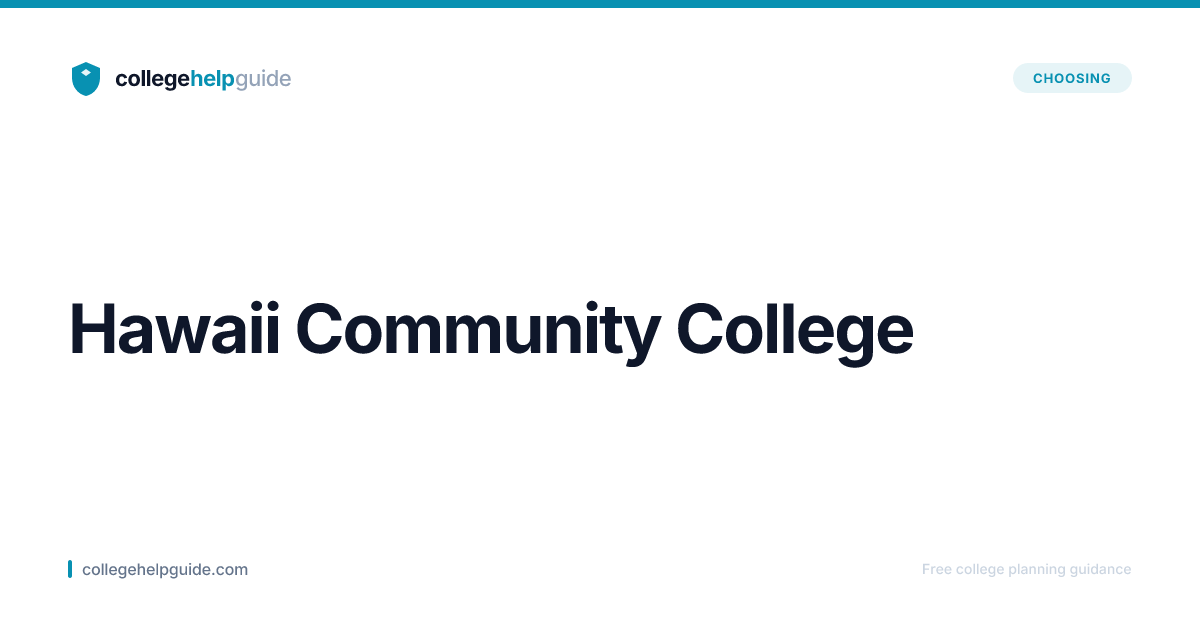 Hawaii Community College | CollegeHelpGuide