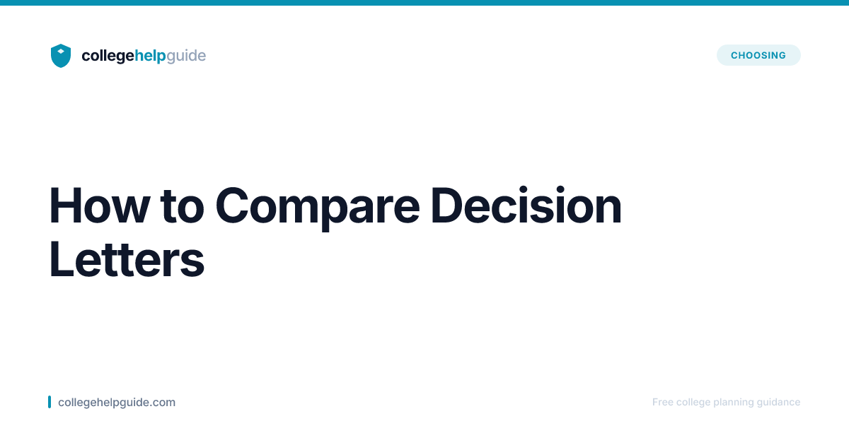 How to Compare Decision Letters | CollegeHelpGuide