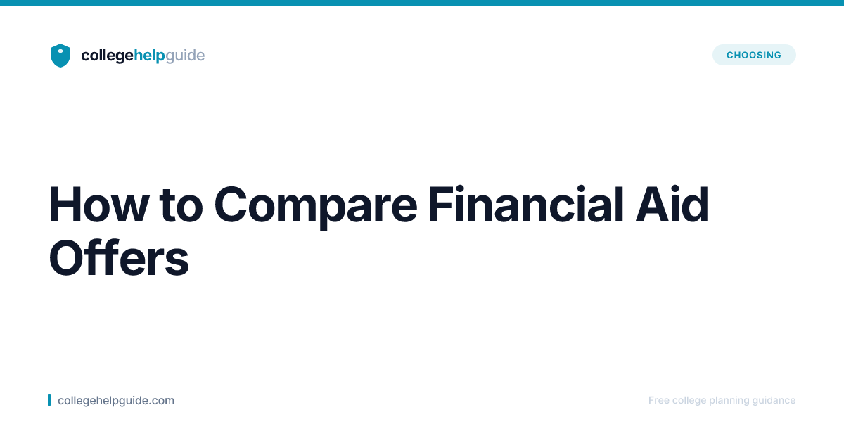 How to Compare Financial Aid Offers | CollegeHelpGuide
