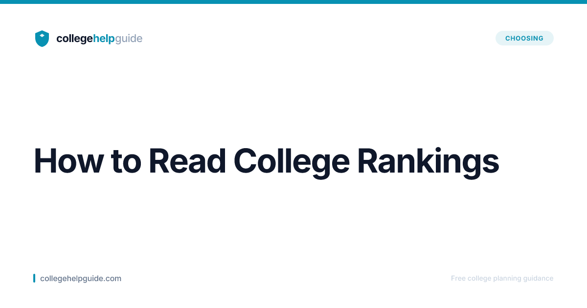 How to Read College Rankings | CollegeHelpGuide