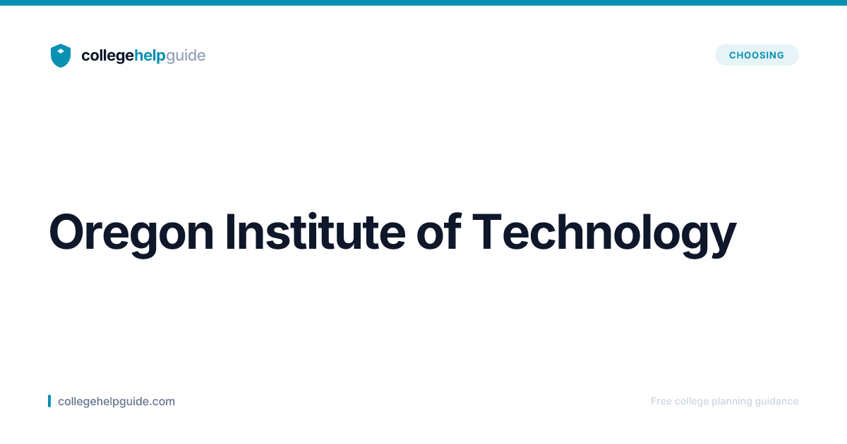 Oregon Institute of Technology Acceptance Rate | CollegeHelpGuide