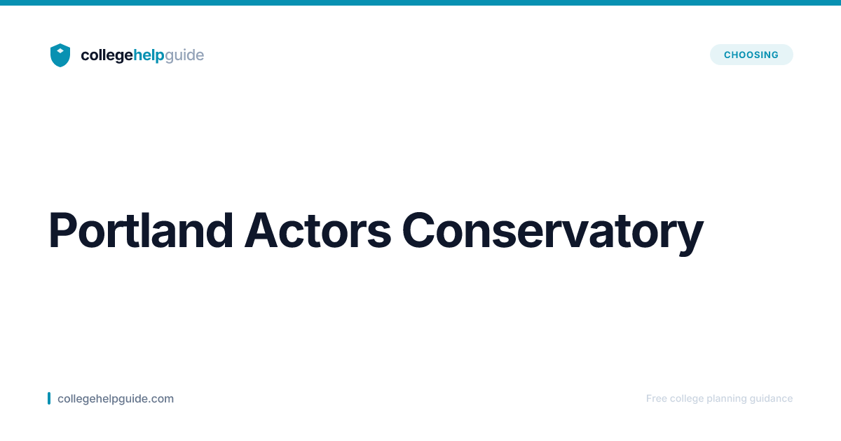 Portland Actors Conservatory | CollegeHelpGuide