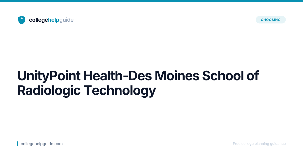 UnityPoint Health-Des Moines School of ... | CollegeHelpGuide