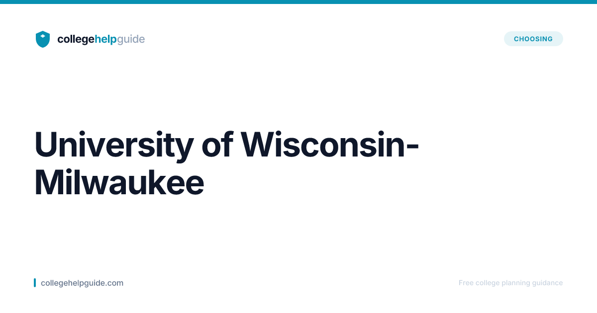 University of Wisconsin-Milwaukee Acceptance Rate | CollegeHelpGuide