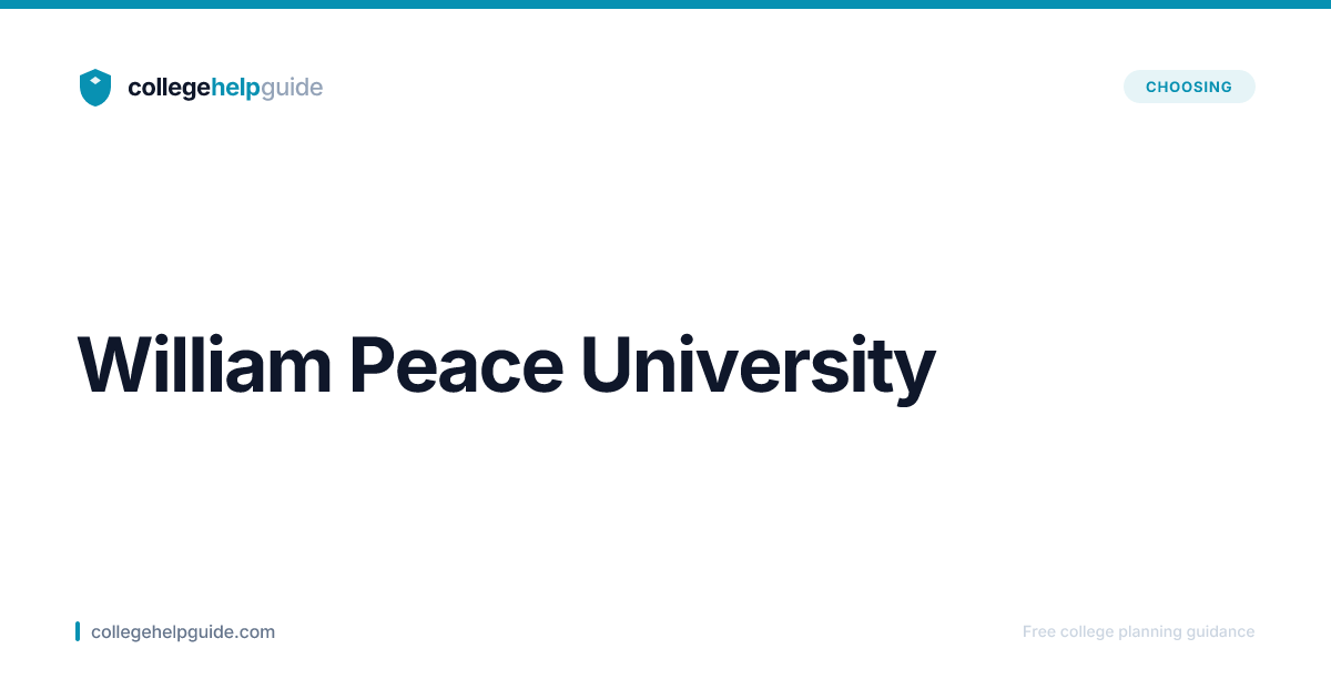 William Peace University Acceptance Rate | CollegeHelpGuide