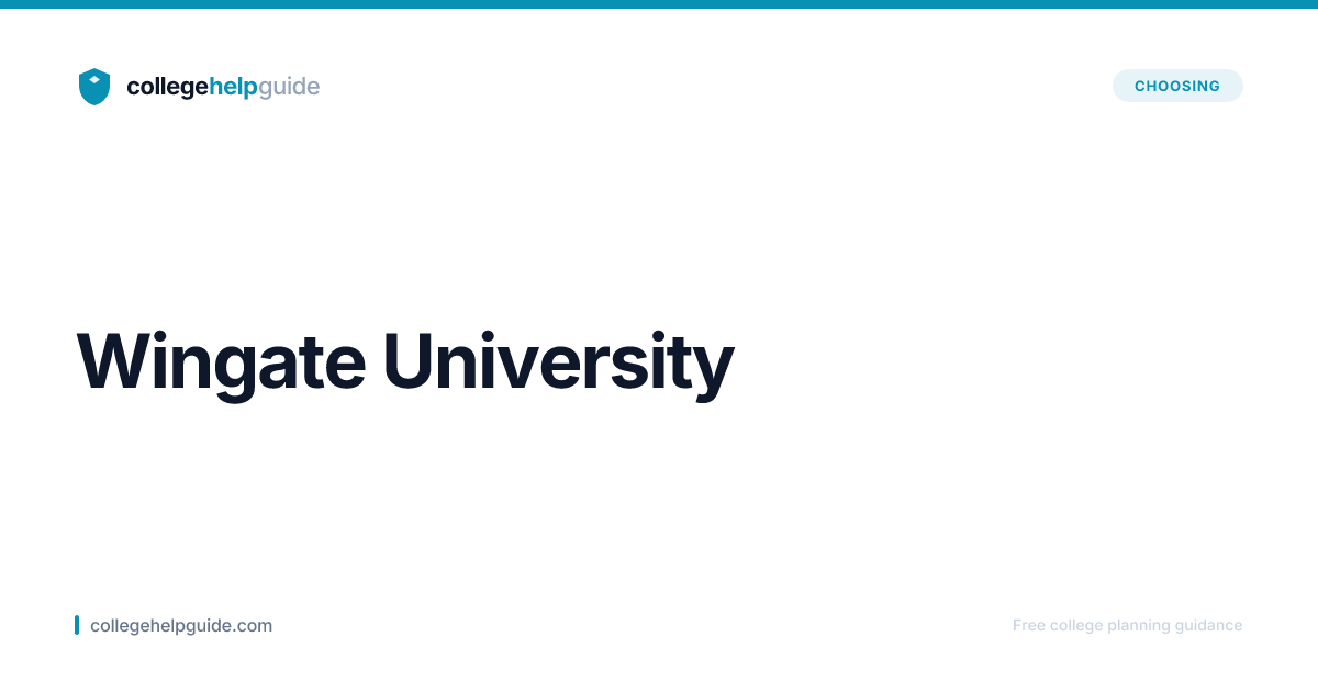 Wingate University | Cost & Admissions | CollegeHelpGuide
