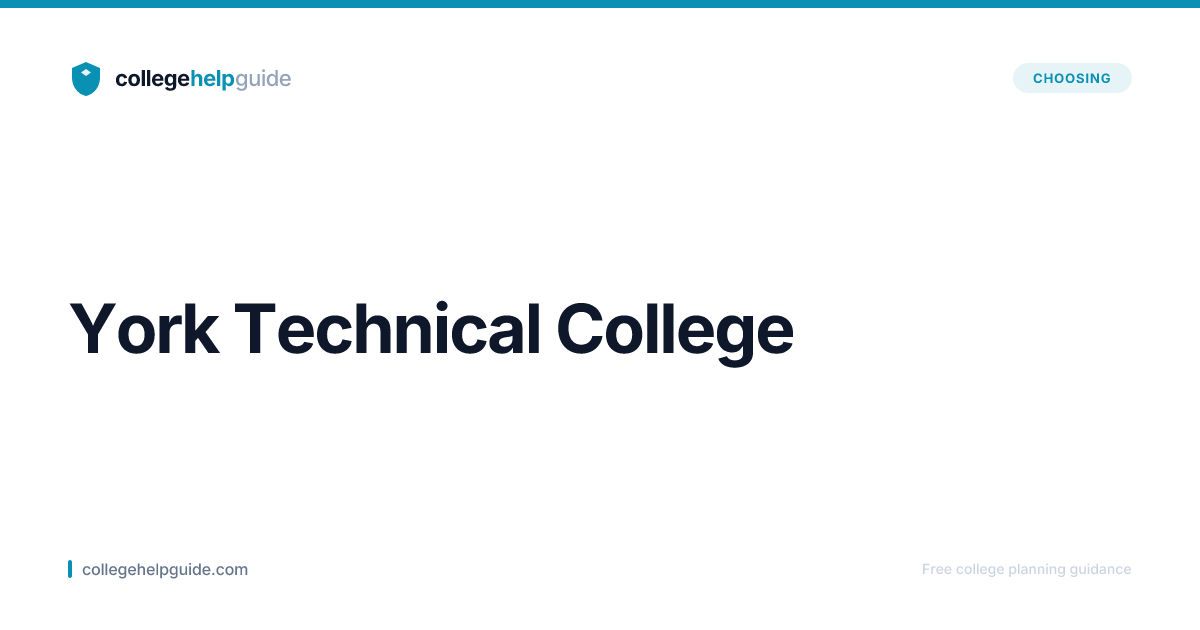 York Technical College | Cost & Admissions | CollegeHelpGuide