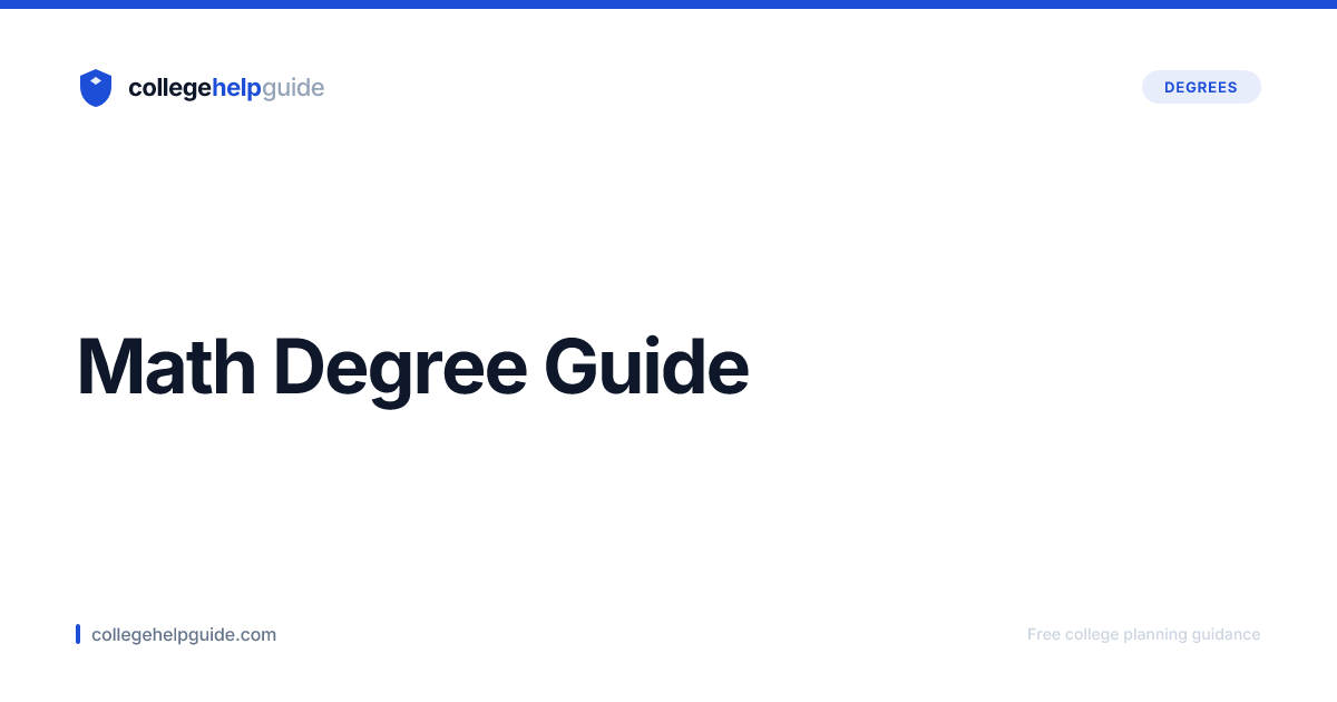 Math Degree Guide | CollegeHelpGuide