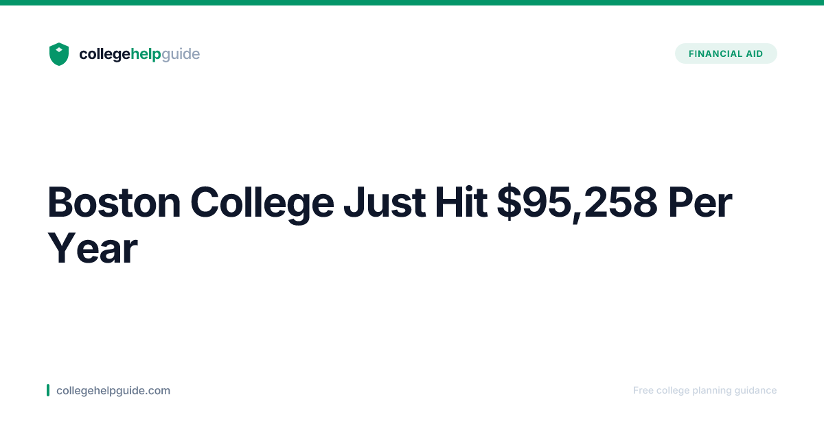 Boston College Cost 2026-27: $95K Explained