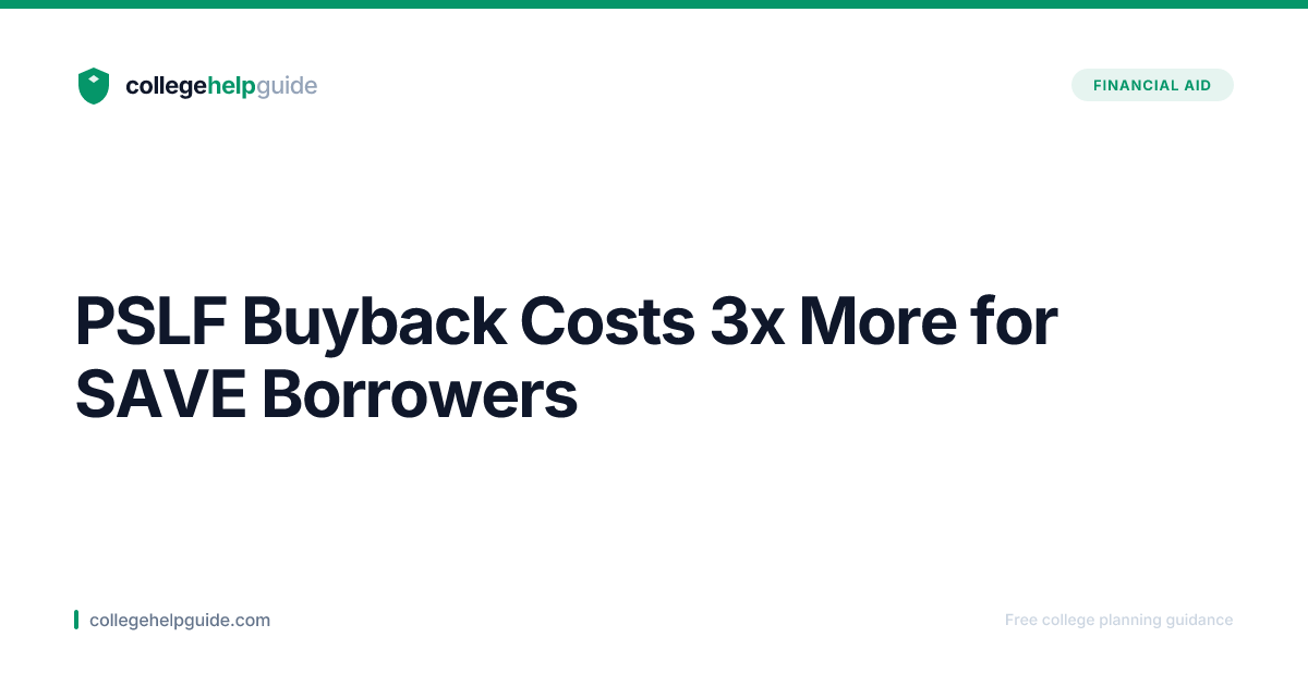 PSLF Buyback Just Tripled in Cost for SAVE Borrowers: What Changed ...