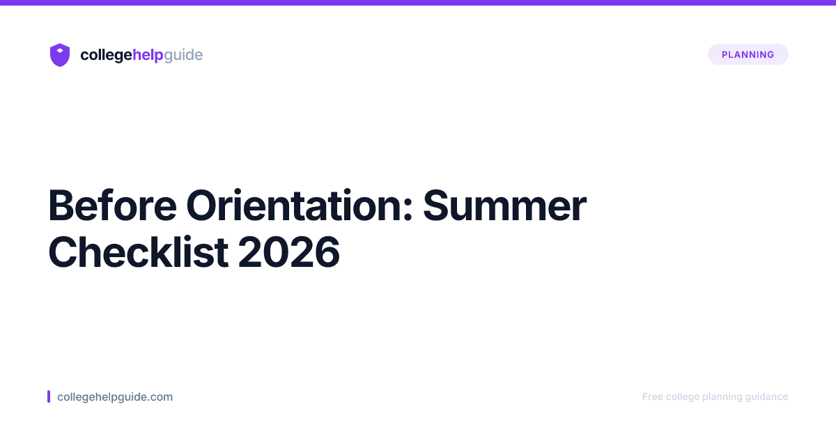 What to Do Before College Orientation