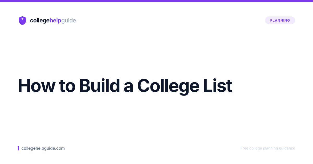How to Build a College List | CollegeHelpGuide
